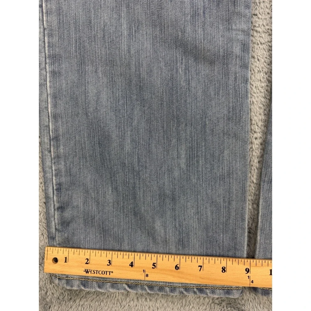 Levis 514 Jeans Men 36x32 Lt Blue Flap Pocket Triple Stitch Whiskered Denim Rare
